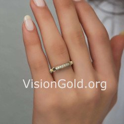 Small & Dainty 14K Yellow Gold Promise Ring 1353K