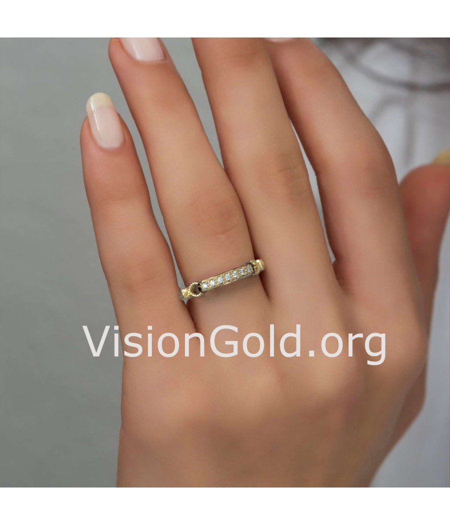 Small & Dainty 14K Yellow Gold Promise Ring 1353K