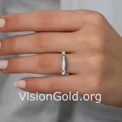 Delicate Minimalist 14K Womens Promise Ring 1353L