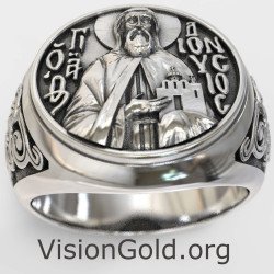 Δαχτυλίδι Σφραγίδα Με Τον Άγιο Διονύσιο Εν Ολύμπω 0834
