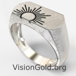 Santorini Grecia Sunset Signet Ring 0848