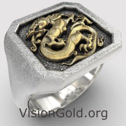 Anillo de sello Premium Dragón 0849K