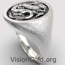 Anillo Oval Signet Chevalier Dragon 0850L