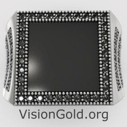 Black Onyx Signet Ring 0856