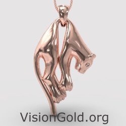 Pink Gold Panther Pendant 0247R