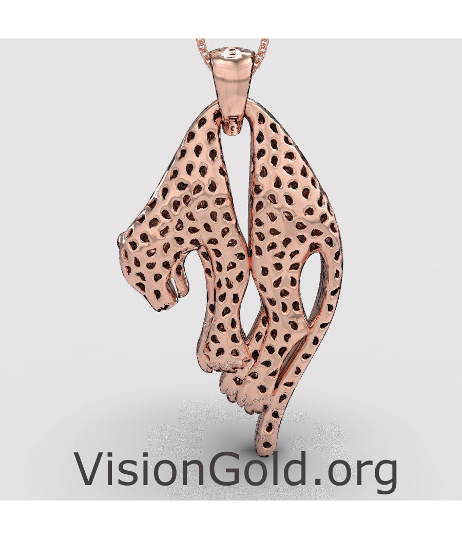 Pink Gold Panther Pendant 0247R