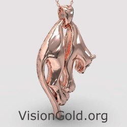 Pink Gold Panther Pendant 0247R