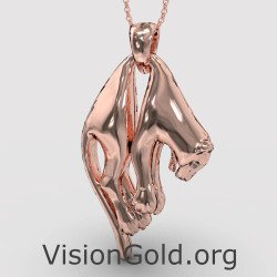 Pink Gold Panther Pendant 0247R