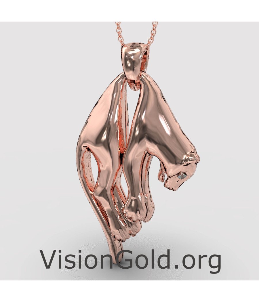 Pink Gold Panther Pendant 0247R