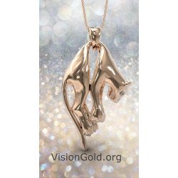 Pink Gold Panther Pendant 0247R