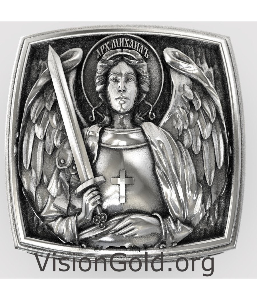 Кольцо Signet Archangel Saint Michael с гравировкой для мужчин