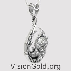 New Mom Gift Cute Lion Cub Necklace 0846L