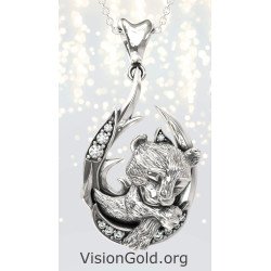 New Mom Gift Cute Lion Cub Necklace 0846L