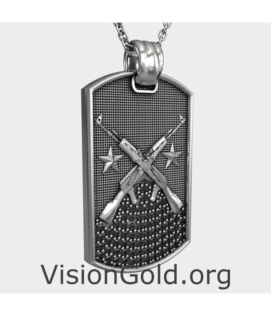 AK47 Kalashnikov Army Tag Necklace Pendant 0416