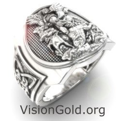 Δαχτυλίδι Σφραγίδα Φυλαχτό Αρχάγγελος Μιχαήλ 0871