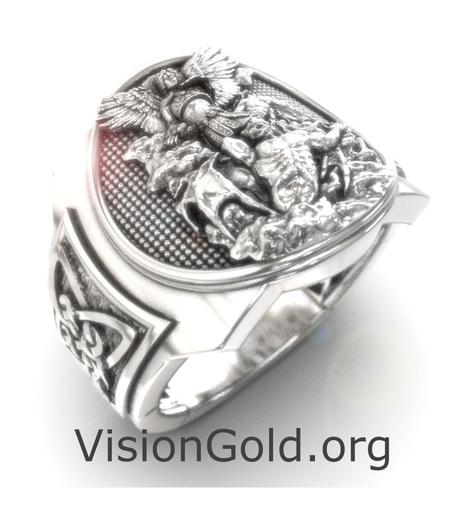 Δαχτυλίδι Σφραγίδα Φυλαχτό Αρχάγγελος Μιχαήλ 0871