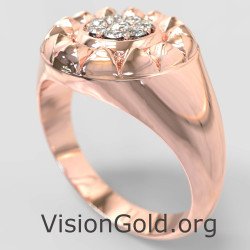 Кольцо для мизинца из розового золота 1174R