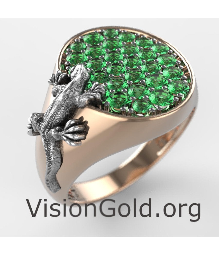 Кольцо для бриллиантов Lizard Chevalier Signet Ring 1317RP