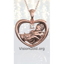 Mother and Baby Necklace - New Mom Gift 0851R