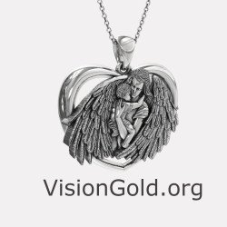 Angel Mother Child Pendant Necklace 0834L