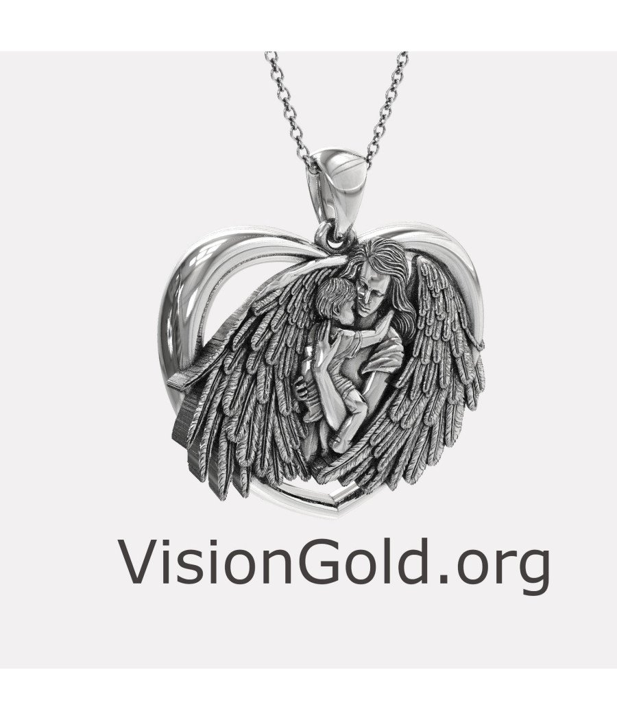 Angel Mother Child Pendant Necklace 0834L