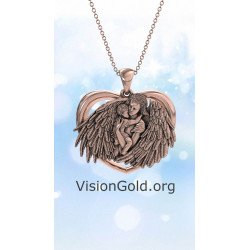 Mother Holding Baby Necklace 0834R