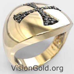 Романтическое кольцо с крестом Шевалье 0474KMP