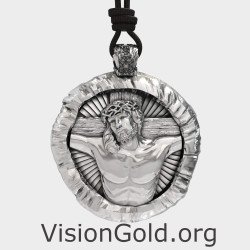 Silber Jesus-Anhänger Halskette 0422