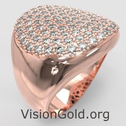Εντυπωσιακό Σεβαλιέ Δαχτυλίδι Σε Ροζ Χρυσό 66R