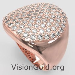 Εντυπωσιακό Σεβαλιέ Δαχτυλίδι Σε Ροζ Χρυσό 66R