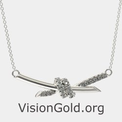 Серебряное ожерелье "Любовный узел" 0852L