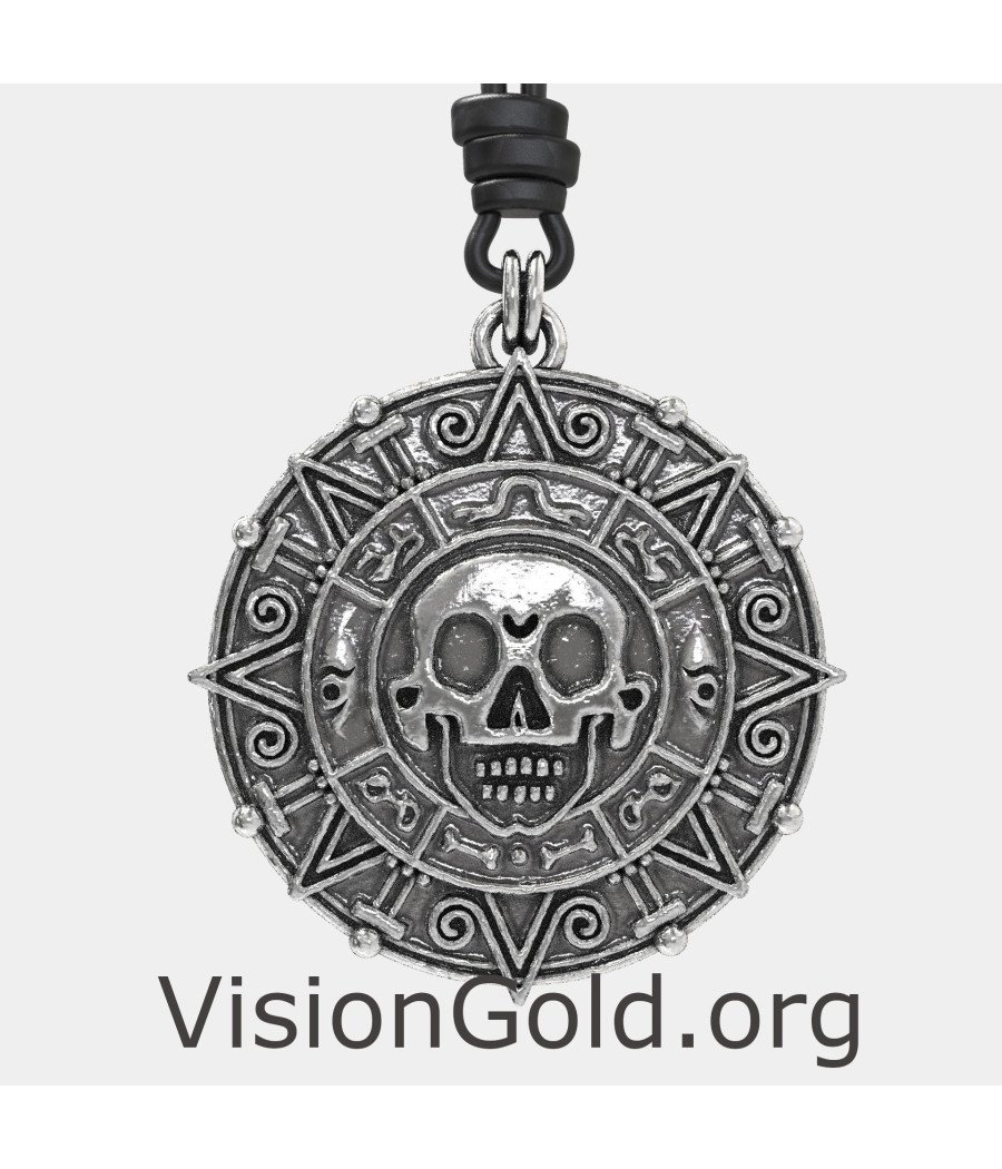 Pirates Of The Caribbean Necklace Jack Sparrow Aztec Coin