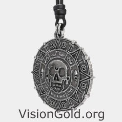 Pirates Of The Caribbean Necklace Jack Sparrow Aztec Coin