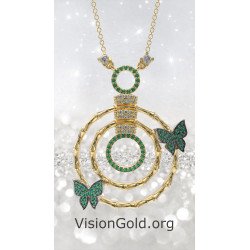 Роскошное ожерелье с бабочками - подарок для нее 0144K