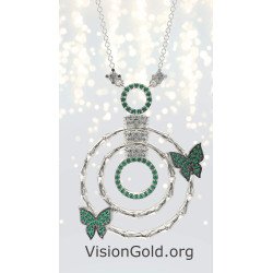 Серебряное ожерелье Бабочка - подарок для нее 0144L