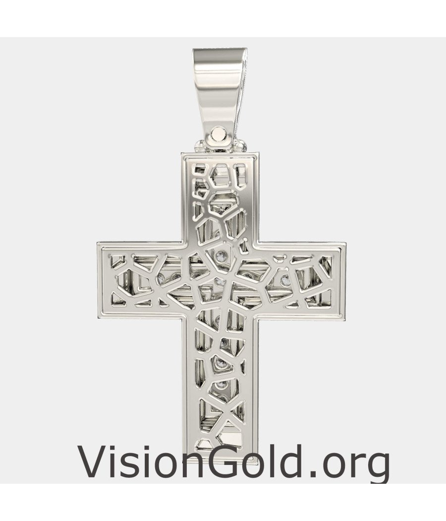 White Gold Christening Cross 0042L