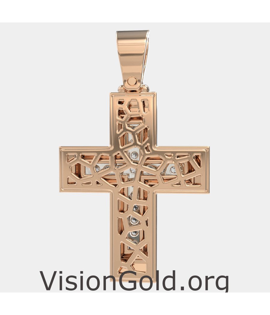 Two Tone Gold Cross Necklace 0042RL