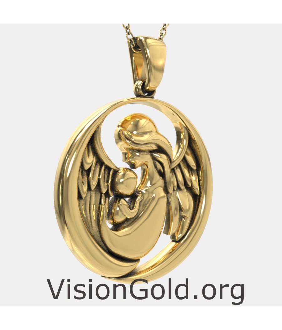 Gold Mother Child Family Love Necklace 0854K