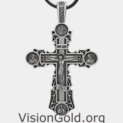 Подвеска-крест Распятие Иисуса ручной работы 0019