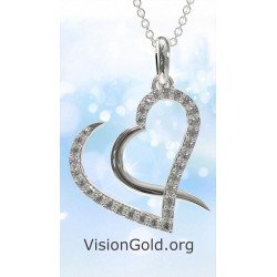 Interlocking 14k Gold Heart Necklace 0596L