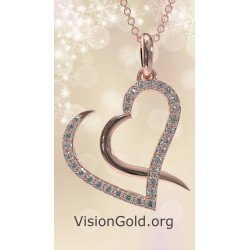 Ожерелье "Два сердца" Подарок для мамы 0596R