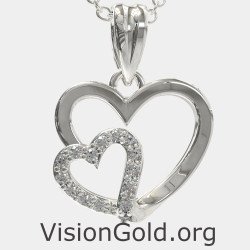 Passionate Intertwined Heart Necklace 0517L