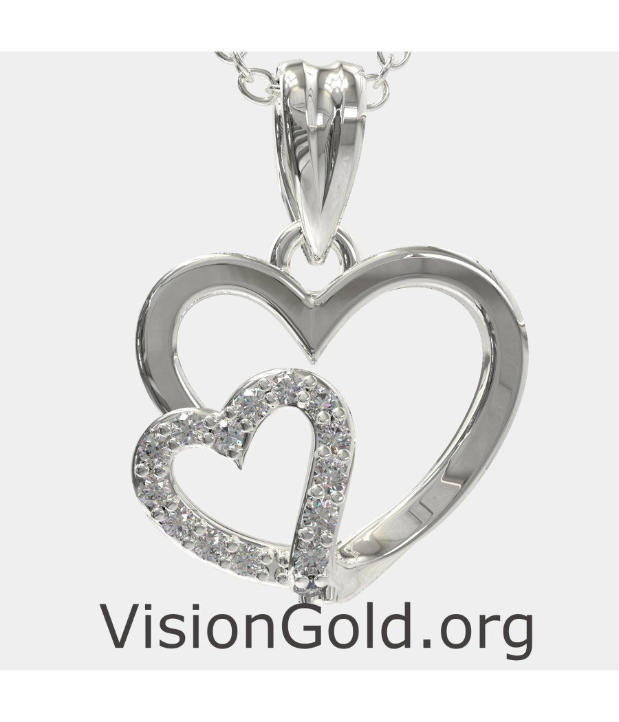 Passionate Intertwined Heart Necklace 0517L