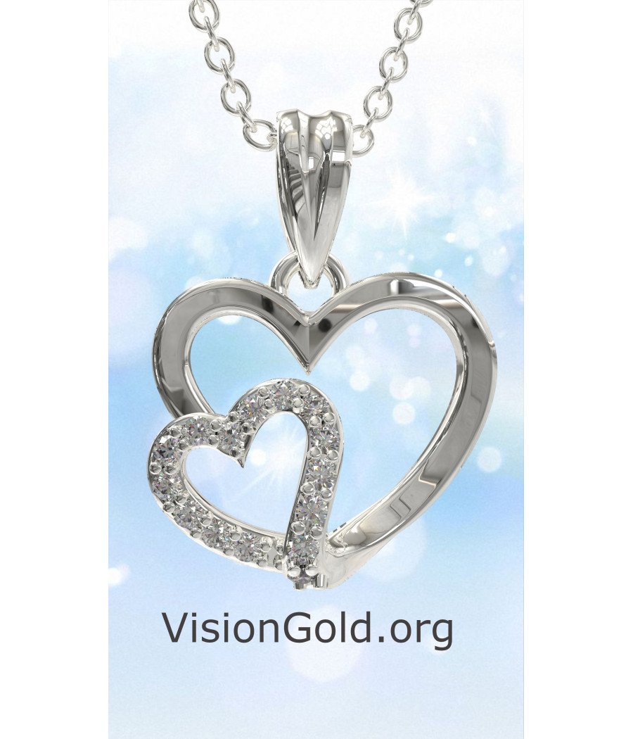 Passionate Intertwined Heart Necklace 0517L