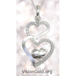 Romantic Intertwined Heart Necklace 0594L