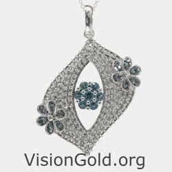 Evil Eye Premium Collar Colgante Plata 0600L