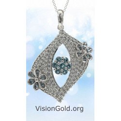 Evil Eye Premium Pendant Necklace Silver 0600L