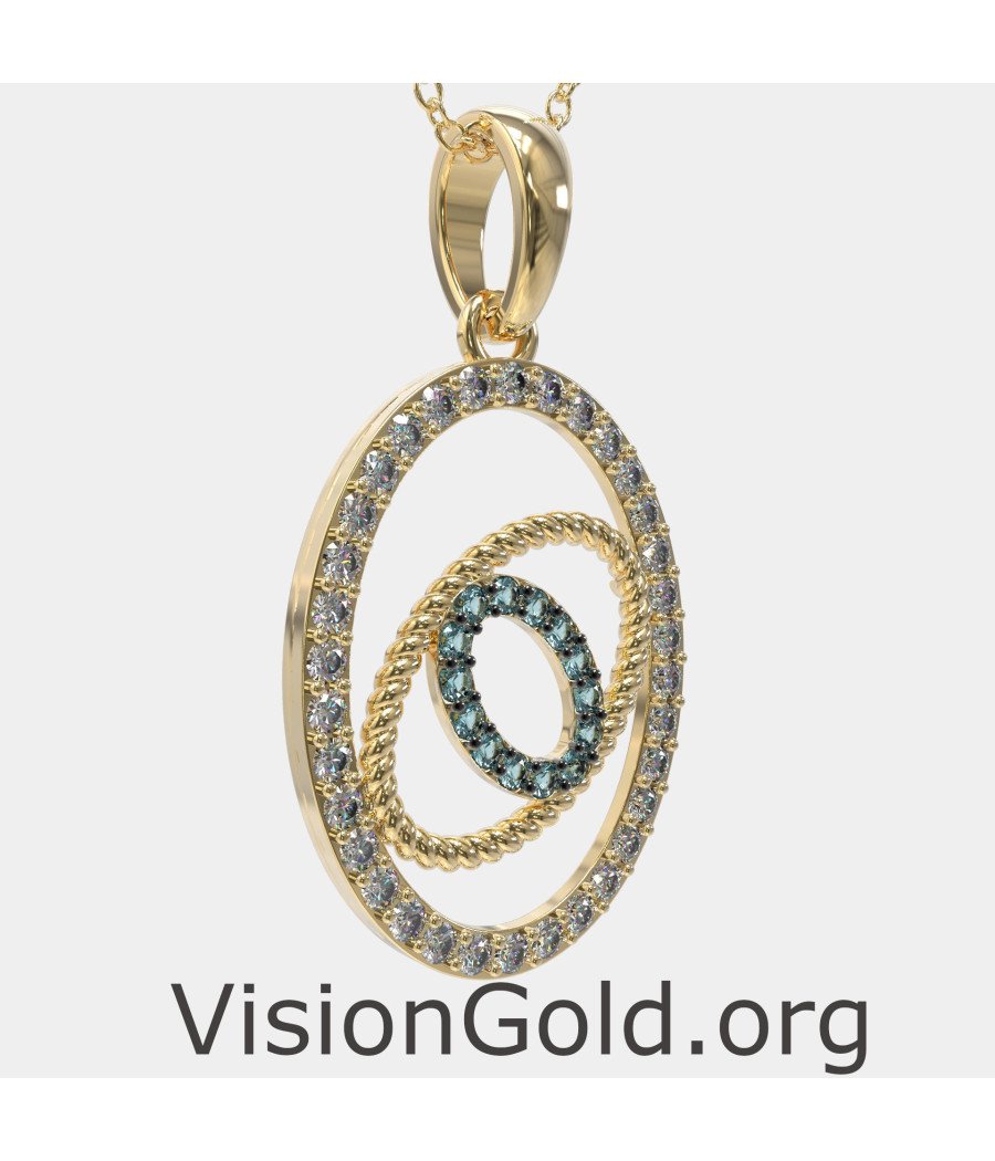 Gold Evil Eye Necklace 0588K