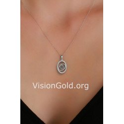 Whitegold Dainty Evil Eye Necklace 0588L