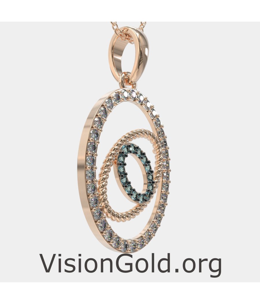 Elegant Greek Evil Eye Necklace Pendant 0588R